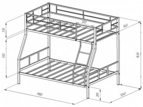 Двухъярусная кровать Гранада 1 Черная в Миньяре - minyar.mebel74.com | фото 2