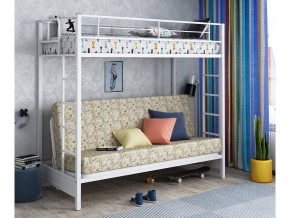 Двухъярусная кровать с диваном Мадлен белая-пифагор в Миньяре - minyar.mebel74.com | фото