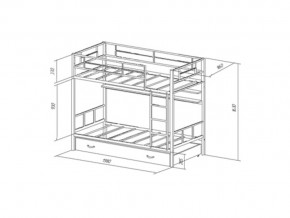 Двухъярусная кровать Севилья 2 ПЯ Черная в Миньяре - minyar.mebel74.com | фото 2