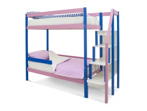 Двухъярусная кровать Svogen с бортиком синий-лаванда в Миньяре - minyar.mebel74.com | фото