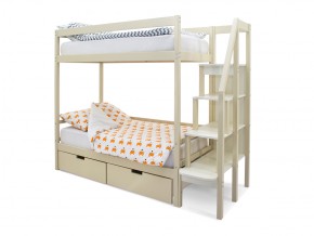Двухъярусная кровать Svogen с ящиками бежевый в Миньяре - minyar.mebel74.com | фото