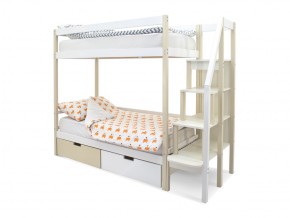 Двухъярусная кровать Svogen с ящиками бежево-белый в Миньяре - minyar.mebel74.com | фото 1