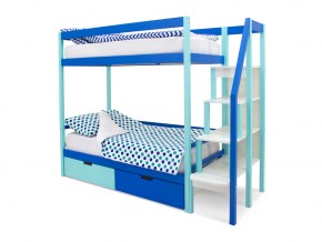 Двухъярусная кровать Svogen с ящиками мятно-синий в Миньяре - minyar.mebel74.com | фото