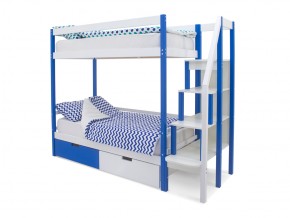 Двухъярусная кровать Svogen с ящиками сине-белый в Миньяре - minyar.mebel74.com | фото
