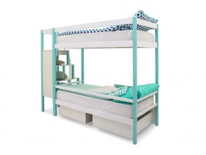Двухъярусная кровать Svogen с ящиками и бортиком мятно-белый в Миньяре - minyar.mebel74.com | фото 4
