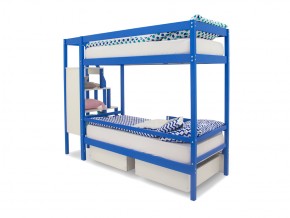 Двухъярусная кровать Svogen с ящиками и бортиком синий в Миньяре - minyar.mebel74.com | фото 4