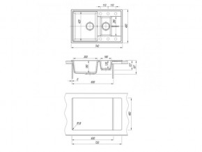 Каменная мойка Dr. Gans Smart Оливия 740 K в Миньяре - minyar.mebel74.com | фото 2