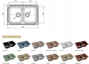 Каменная мойка GranFest Standart GF-S780K в Миньяре - minyar.mebel74.com | фото 2