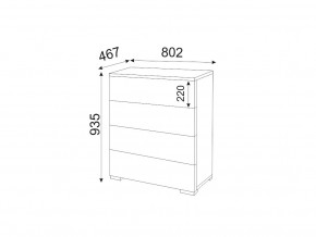 Комод 4 ящика Осло М05 ручка брусок Белый в Миньяре - minyar.mebel74.com | фото 2