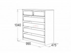 Комод 6 фант венге-млечный дуб в Миньяре - minyar.mebel74.com | фото 3