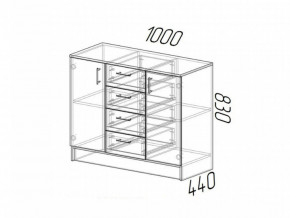 Комод К1000-2Д ЛДСП ясень шимо в Миньяре - minyar.mebel74.com | фото 2