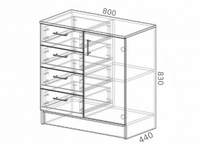 Комод К800-1Д ЛДСП белый в Миньяре - minyar.mebel74.com | фото 2