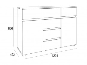 Комод Лотос 1200 Дуб Крафт в Миньяре - minyar.mebel74.com | фото 2