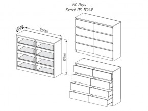 Комод Мори МК1200.8 Графит в Миньяре - minyar.mebel74.com | фото 2