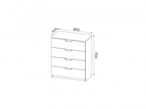 Комод В-6 с 4-мя ящиками матовый ЛДСП Фаворит в Миньяре - minyar.mebel74.com | фото 2