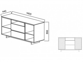 Комодино Moderno-1400 Ф4 в Миньяре - minyar.mebel74.com | фото 4