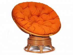 Кресло-качалка Papasan w 23/01 B с подушкой Cognac, ткань Оранжевый в Миньяре - minyar.mebel74.com | фото 1