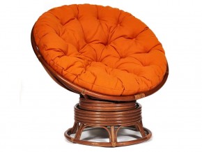 Кресло-качалка Papasan w 23/01 B с подушкой Pecan, ткань Оранжевый в Миньяре - minyar.mebel74.com | фото