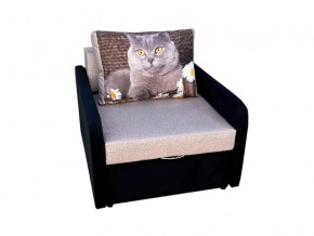 Кресло кровать Канзасик с подлокотниками кот с ромашками-2 в Миньяре - minyar.mebel74.com | фото