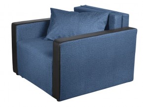 Кресло-кровать Милена с подлокотниками велюр синий в Миньяре - minyar.mebel74.com | фото