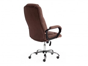 Кресло офисное Bergamo хром флок коричневый в Миньяре - minyar.mebel74.com | фото 3