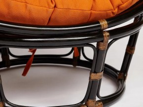 Кресло Papasan 23/01 W с подушкой Antique brown, ткань Оранжевый в Миньяре - minyar.mebel74.com | фото 3
