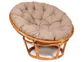 Кресло Papasan 23/01 W с подушкой Cognac, экошерсть Коричневый в Миньяре - minyar.mebel74.com | фото