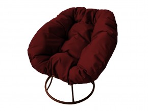 Кресло Пончик без ротанга бордовая подушка в Миньяре - minyar.mebel74.com | фото