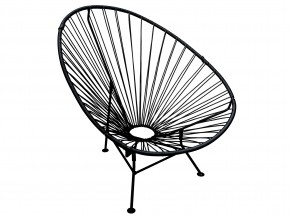 Кресло Ракушка с ротангом чёрный в Миньяре - minyar.mebel74.com | фото 1
