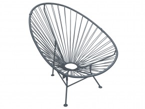 Кресло Ракушка с ротангом серый в Миньяре - minyar.mebel74.com | фото 1