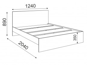 Кровать 1200 Осло модуль М12 с настилом Лайт Белый в Миньяре - minyar.mebel74.com | фото 2