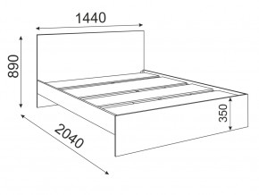 Кровать 1400 Осло модуль М13 с настилом Лайт Белый в Миньяре - minyar.mebel74.com | фото 2