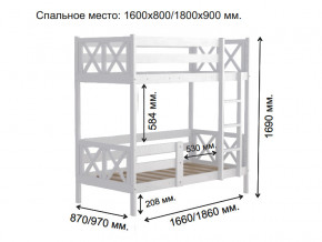 Кровать 2-х ярусная Аист-2 Классика белый 1600х800 мм в Миньяре - minyar.mebel74.com | фото 2