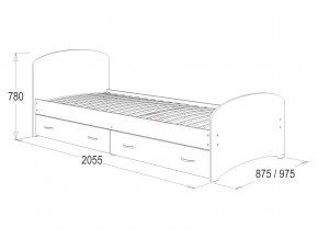 Кровать-6 одинарная с 2-мя ящиками 800*2000 млечный дуб в Миньяре - minyar.mebel74.com | фото 2
