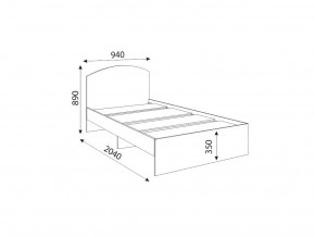 Кровать 900R Осло модуль М07 с настилами Лайт Кашемир в Миньяре - minyar.mebel74.com | фото 2