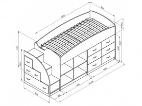 Кровать чердак Дюймовочка 4/1 Оранжевый в Миньяре - minyar.mebel74.com | фото 2