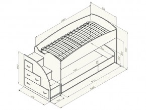 Кровать чердак Дюймовочка 4/2 Оранжевый в Миньяре - minyar.mebel74.com | фото 3