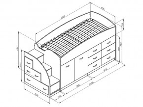 Кровать чердак Дюймовочка 4 Оранжевый в Миньяре - minyar.mebel74.com | фото 2