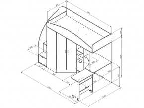 Кровать чердак Теремок 1 Гранд Голубой в Миньяре - minyar.mebel74.com | фото 3