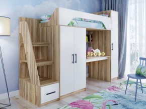 Кровать чердак Тея с пеналом ясень-белый в Миньяре - minyar.mebel74.com | фото 3