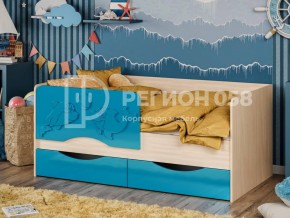 Кровать Дельфин-2 МДФ Голубой металлик в Миньяре - minyar.mebel74.com | фото