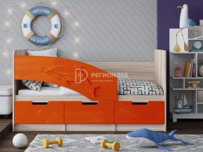 Кровать Дельфин-6 МДФ 1600 Апельсин металлик в Миньяре - minyar.mebel74.com | фото