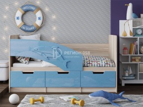 Кровать Дельфин-6 МДФ 1600 Голубой металлик в Миньяре - minyar.mebel74.com | фото 1