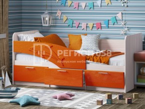 Кровать Дельфин МДФ 1600 Апельсин металлик в Миньяре - minyar.mebel74.com | фото