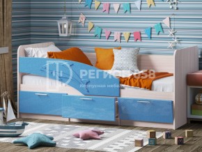 Кровать Дельфин МДФ 1600 Голубой металлик в Миньяре - minyar.mebel74.com | фото 1