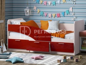 Кровать Дельфин МДФ 1600 Красный металлик в Миньяре - minyar.mebel74.com | фото