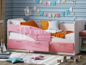 Кровать Дельфин МДФ 1800 Розовый металлик в Миньяре - minyar.mebel74.com | фото 1