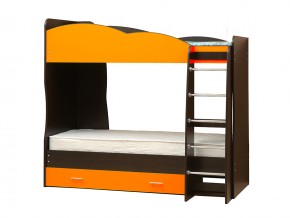 Кровать детская двухъярусная Юниор 2.1 оранжевая в Миньяре - minyar.mebel74.com | фото