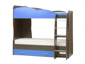 Кровать детская двухъярусная Юниор 2.1 синяя в Миньяре - minyar.mebel74.com | фото