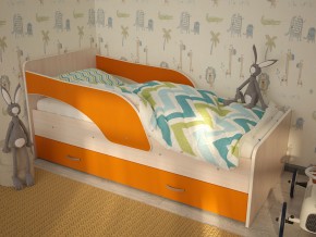 Кровать детская Максимка млечный дуб-оранж в Миньяре - minyar.mebel74.com | фото